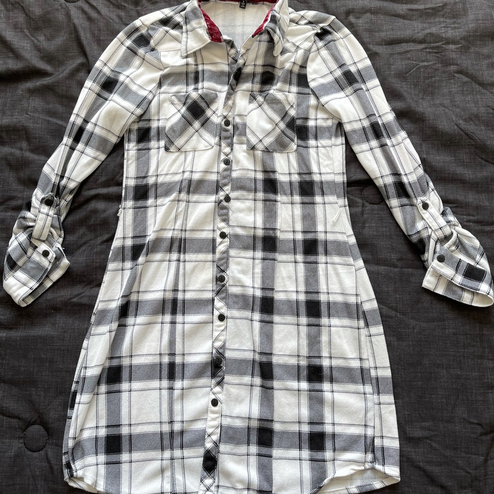 Plaid shirt dress